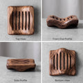 Wooden Soap Dish with Drainage Slots