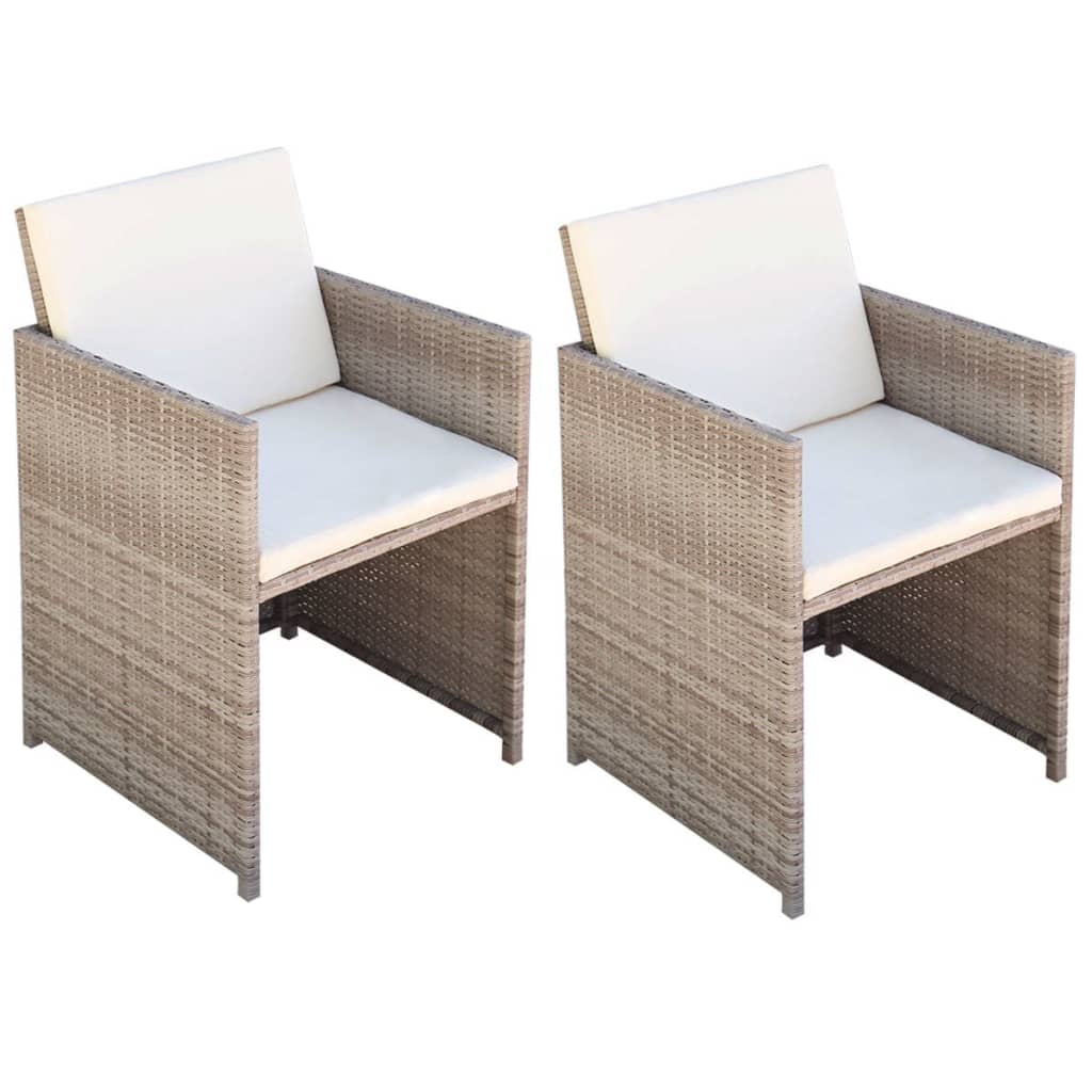 Patio Chairs 2 Pcs With Cushions And Pillows Poly Rattan