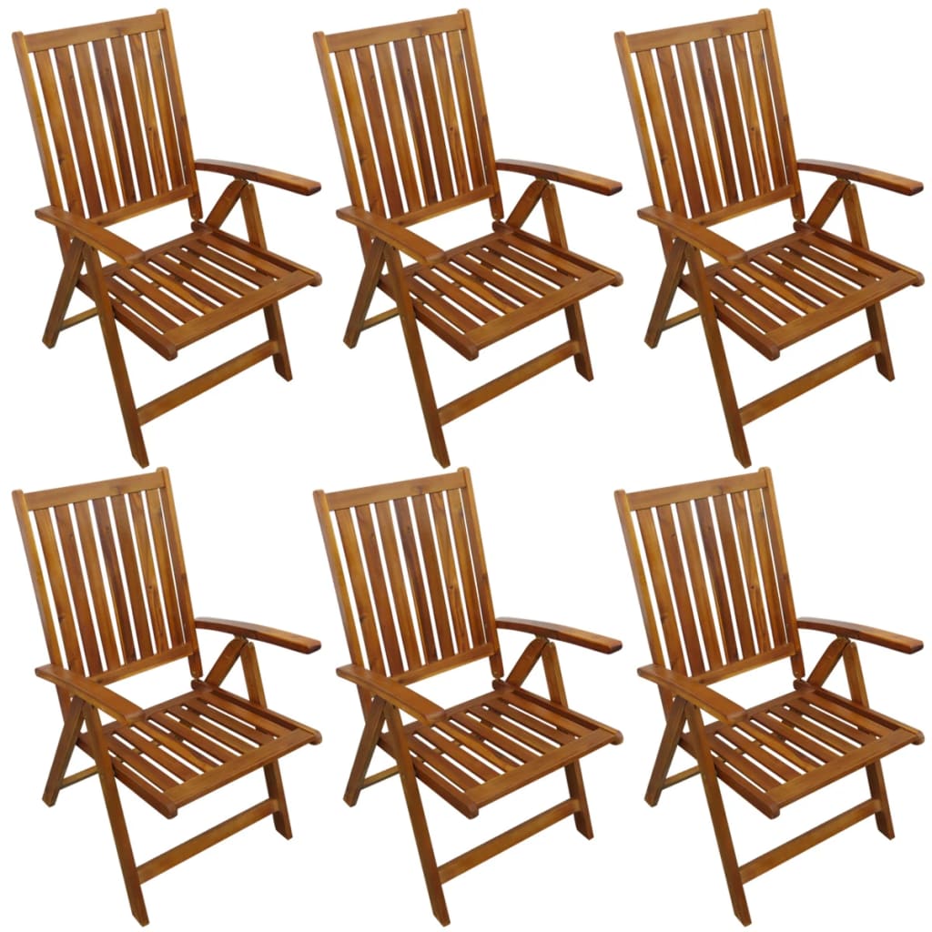 7 Piece Patio Dining Set Solid Acacia Wood