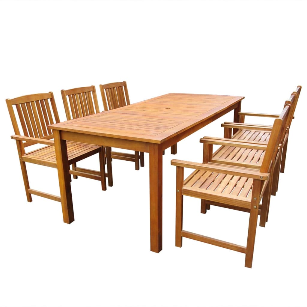 5 Piece Patio Dining Set Solid Acacia Wood