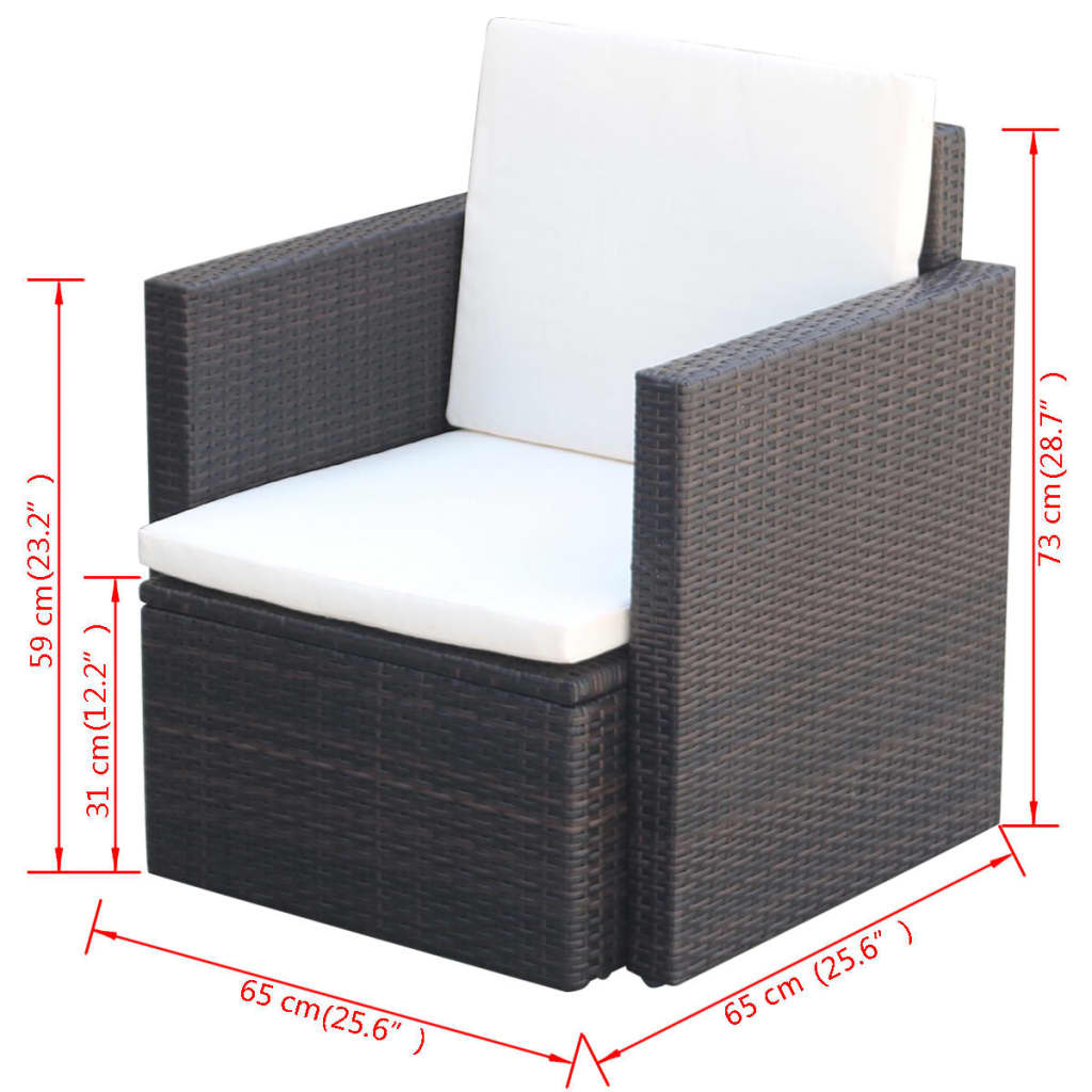 Patio Chair With Cushions And Pillows Poly Rattan