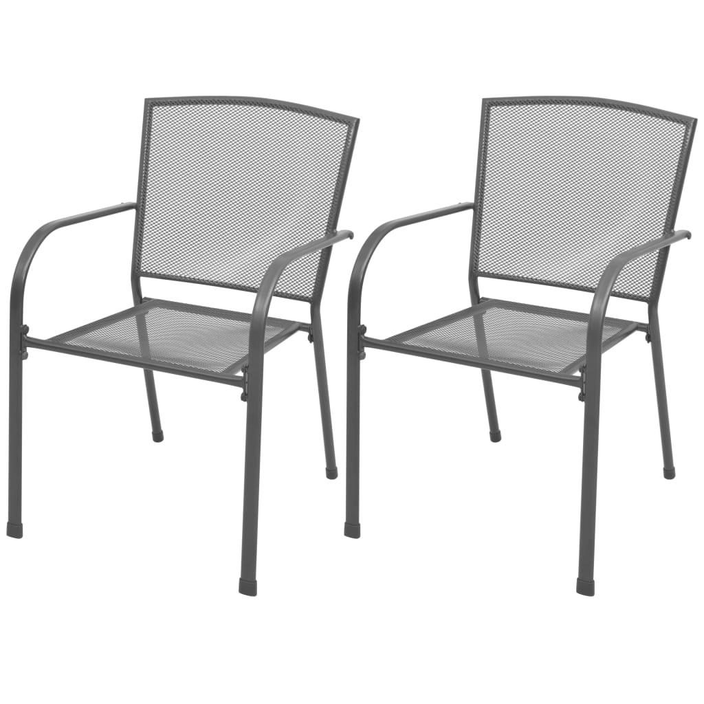 5 Piece Patio Dining Set Steel Anthracite