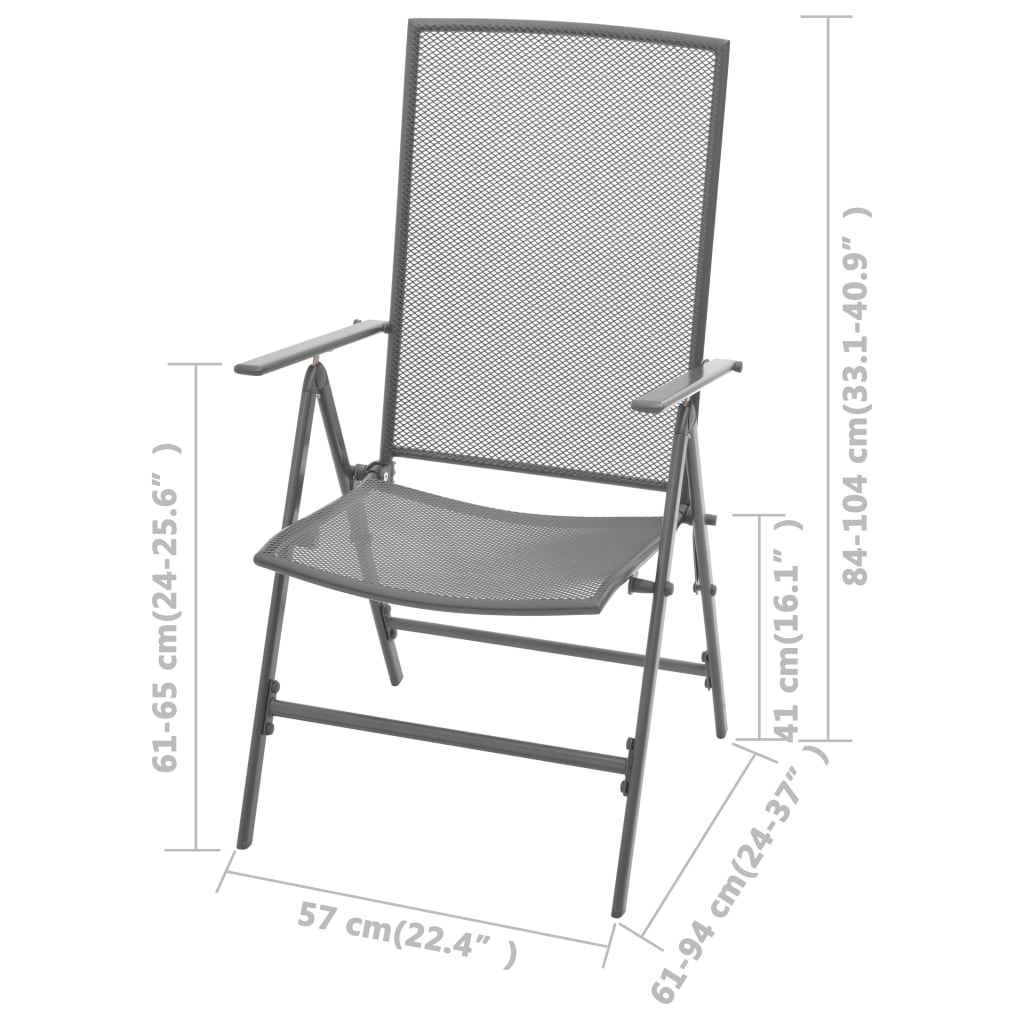 Stackable Patio Chairs 2 Pcs Steel