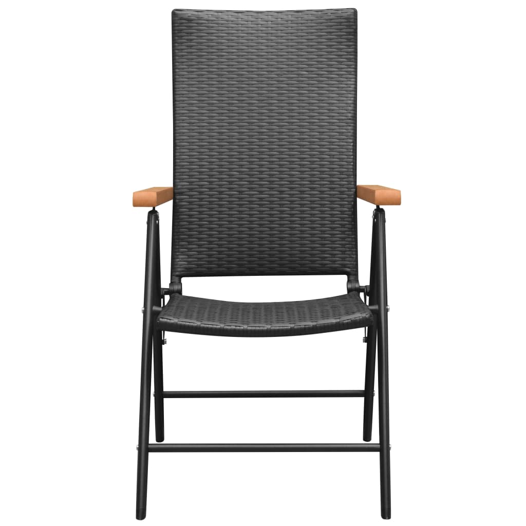 Stackable Patio Chairs 2 Pcs Poly Rattan Black