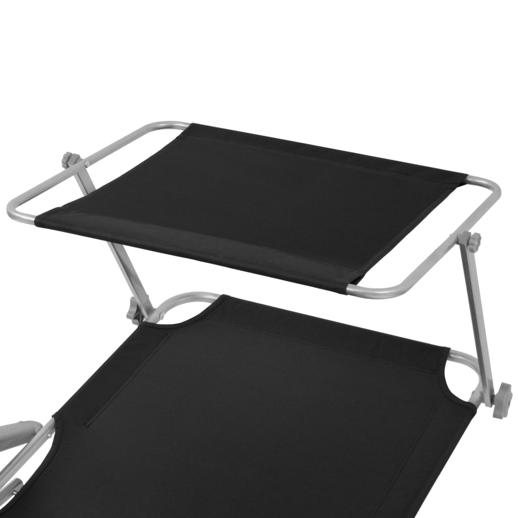 Sun Lounger With Canopy Steel