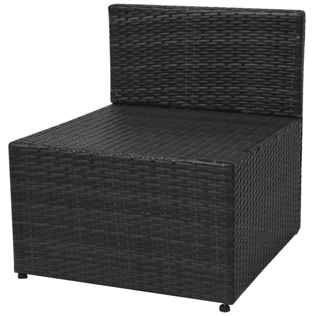 5 Piece Patio Lounge Set With Cushions Poly Rattan