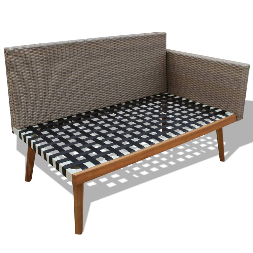 4 Piece Patio Lounge Set With Cushions Poly Rattan Gray