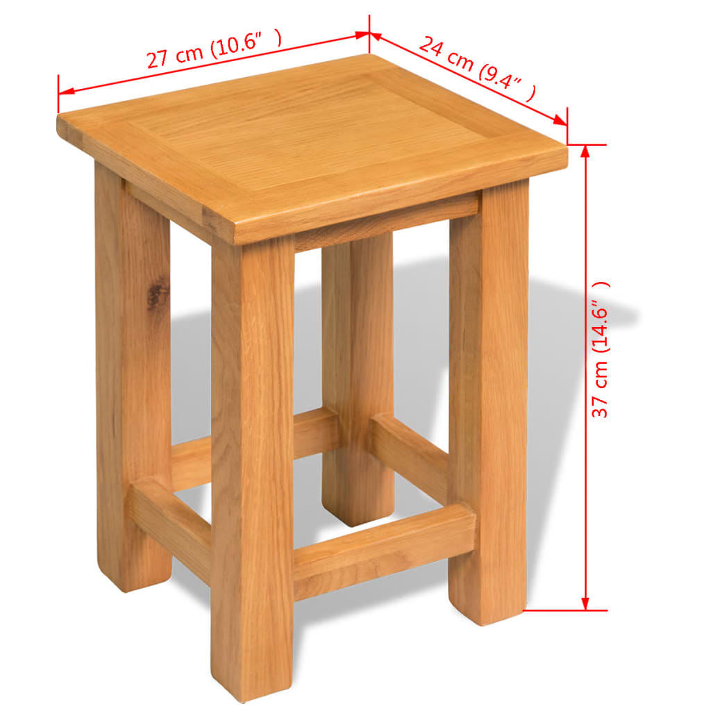 End Table Solid Oak Wood 10.6&quot;X9.4&quot;X14.6&quot;