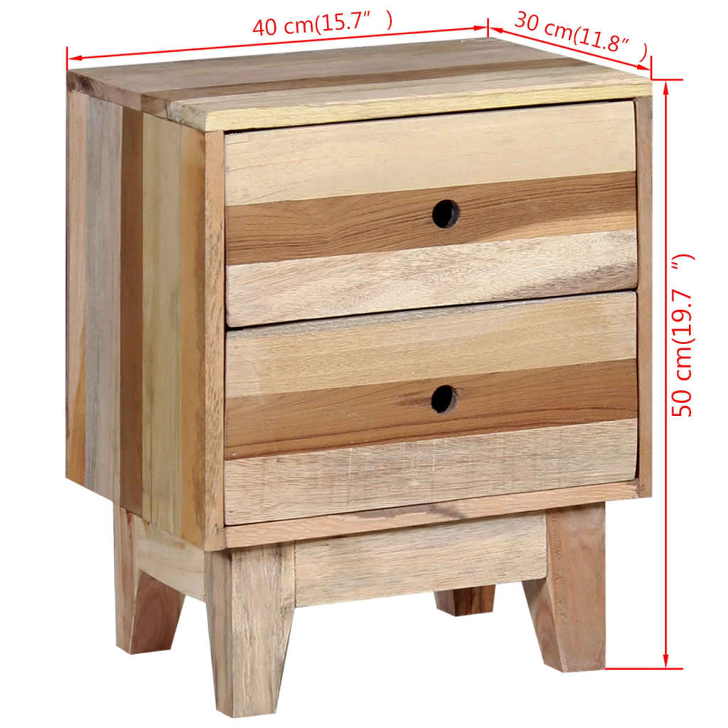 Bedside Cabinet Solid Reclaimed Wood