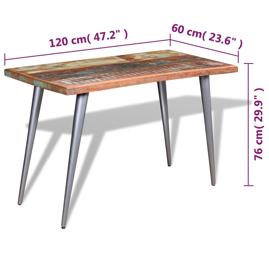 Dining Table Solid Reclaimed Wood 47.2&quot;X23.6&quot;X30&quot;