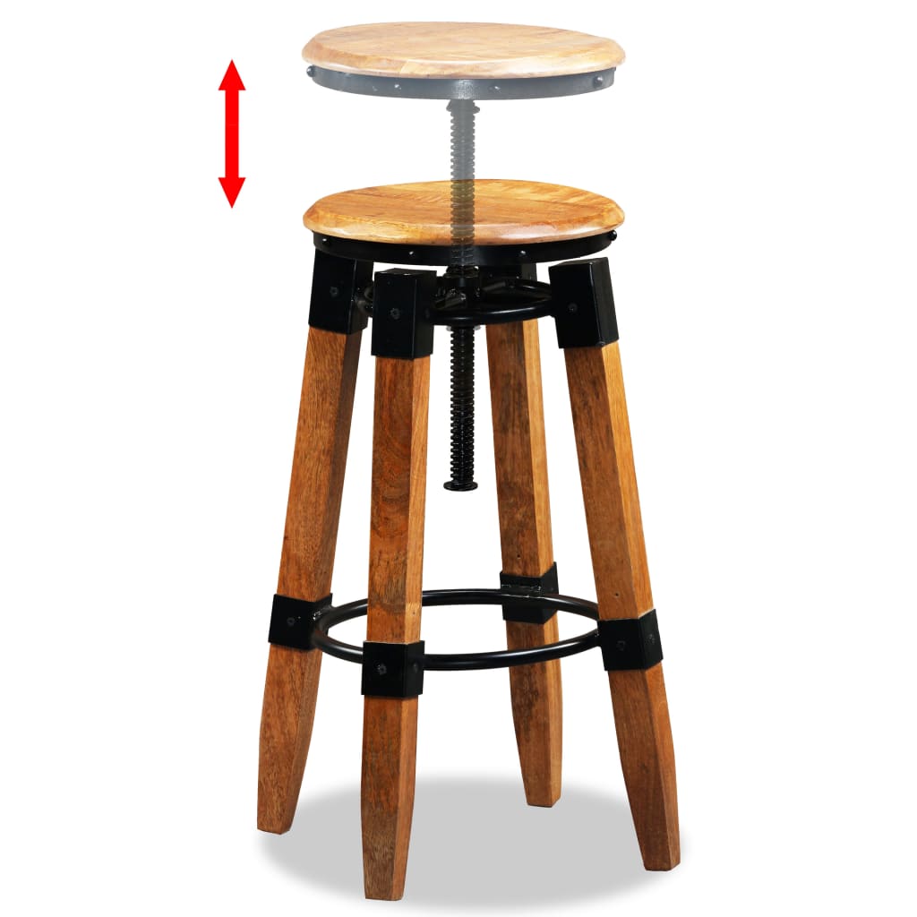 Bar Stools 2 Pcs Solid Mango Wood