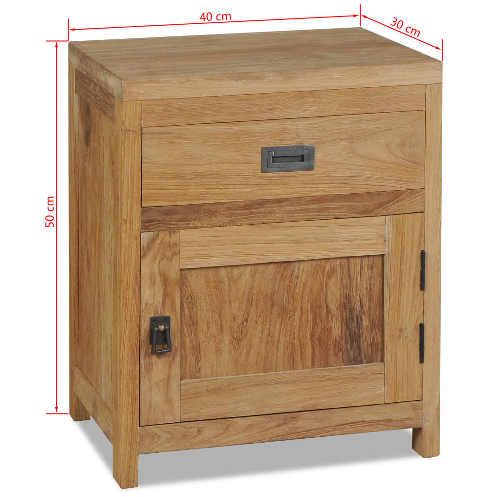 Bedside Cabinet Solid Teak 15.7&quot;X11.8&quot;X19.7&quot;