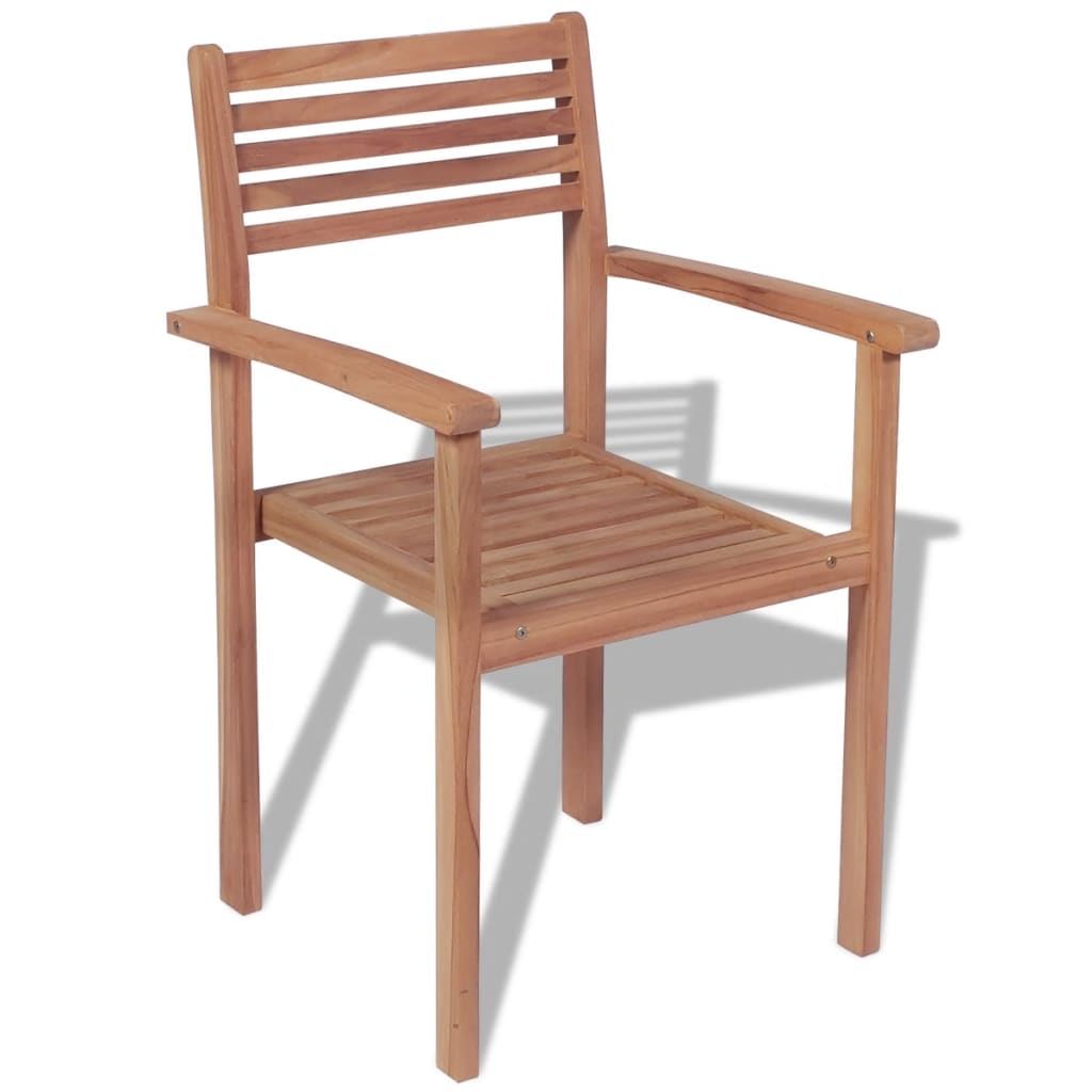 Stackable Patio Chairs 2 Pcs Solid Teak Wood