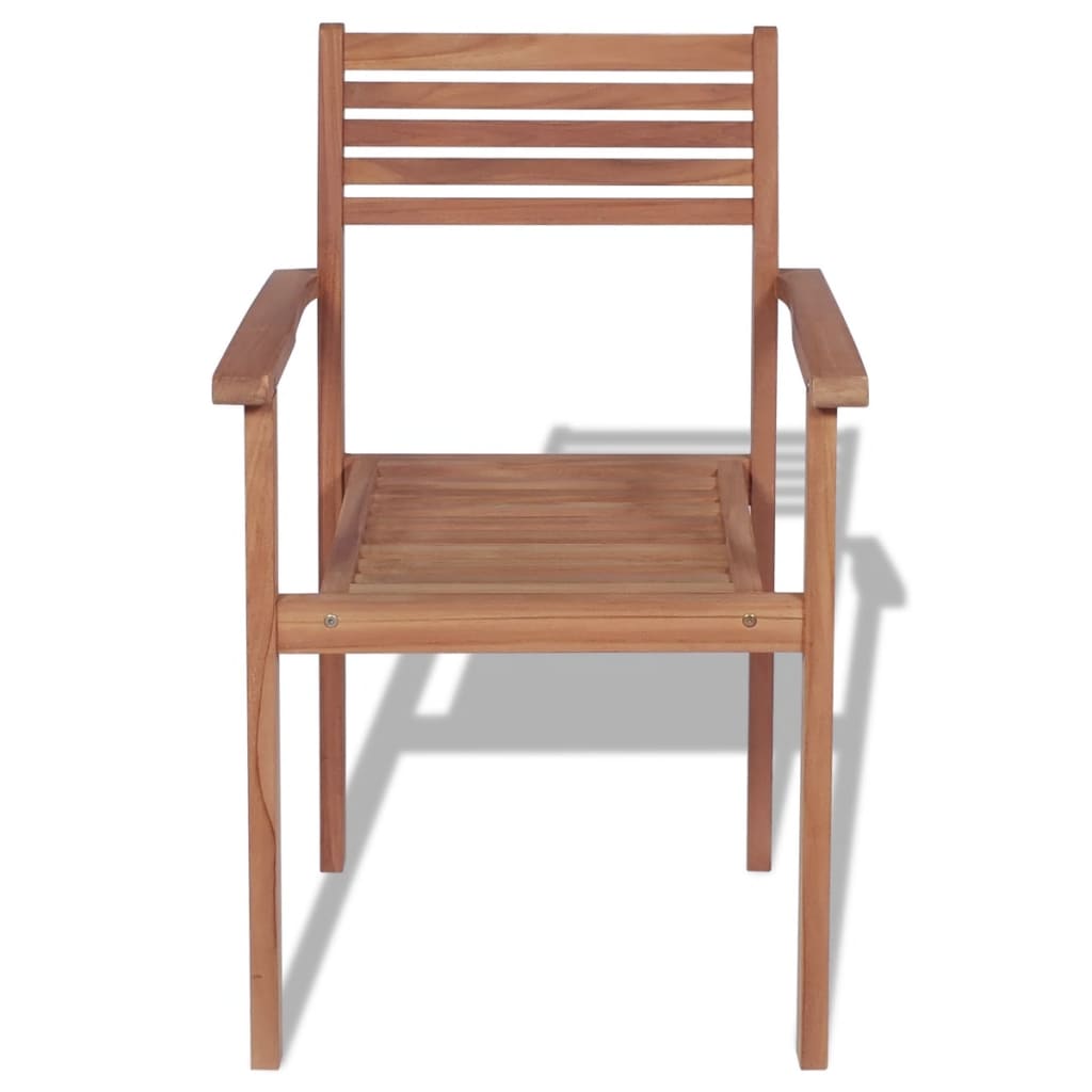 Stackable Patio Chairs 2 Pcs Solid Teak Wood