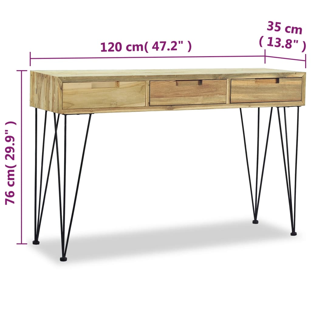 Console Table 47.2&quot;X13.8&quot;X29.9&quot; Solid Teak