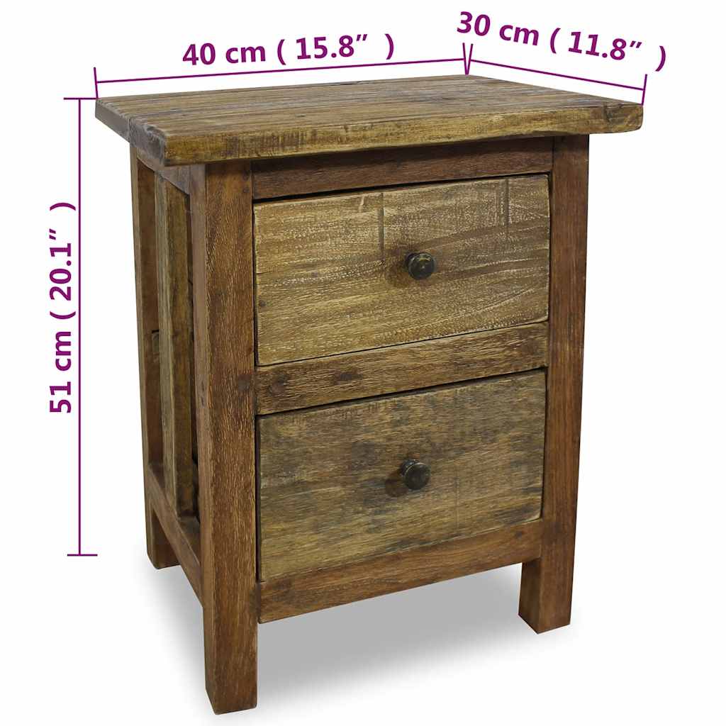 Nightstand Solid Mahogany Wood 15.7&quot;X11.8&quot;X20.1&quot;