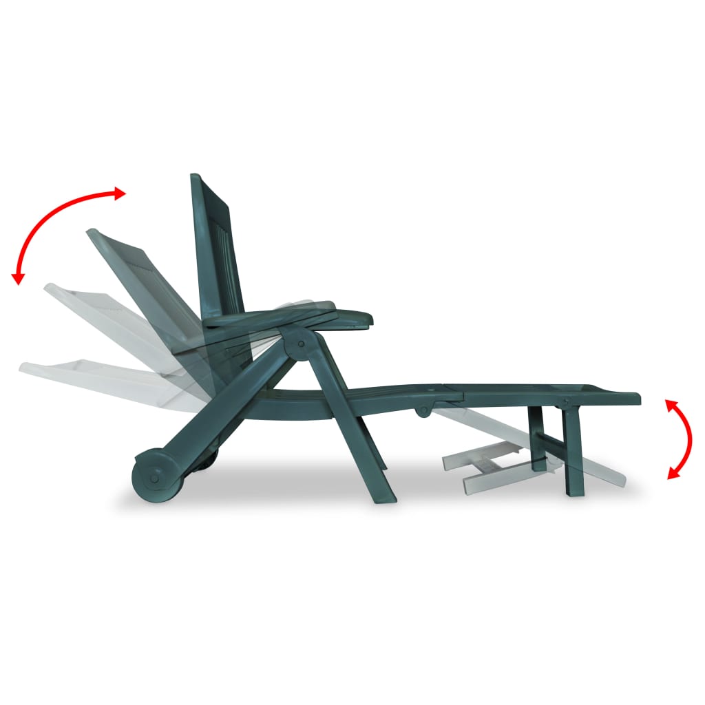 Sun Lounger With Footrest Plastic