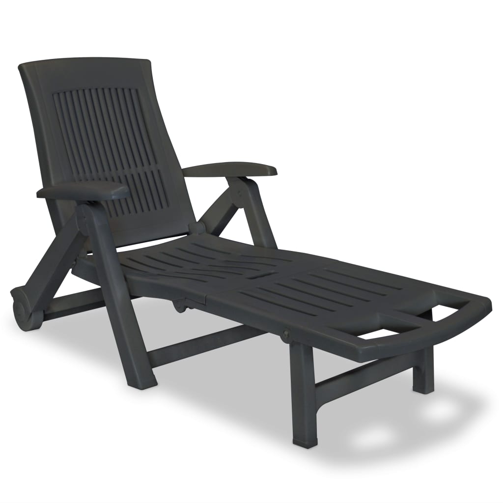 Sun Lounger With Footrest Plastic