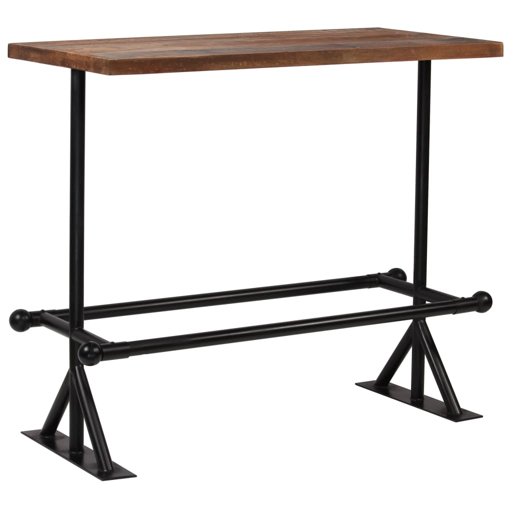 Bar Table Solid Reclaimed Wood Dark Brown