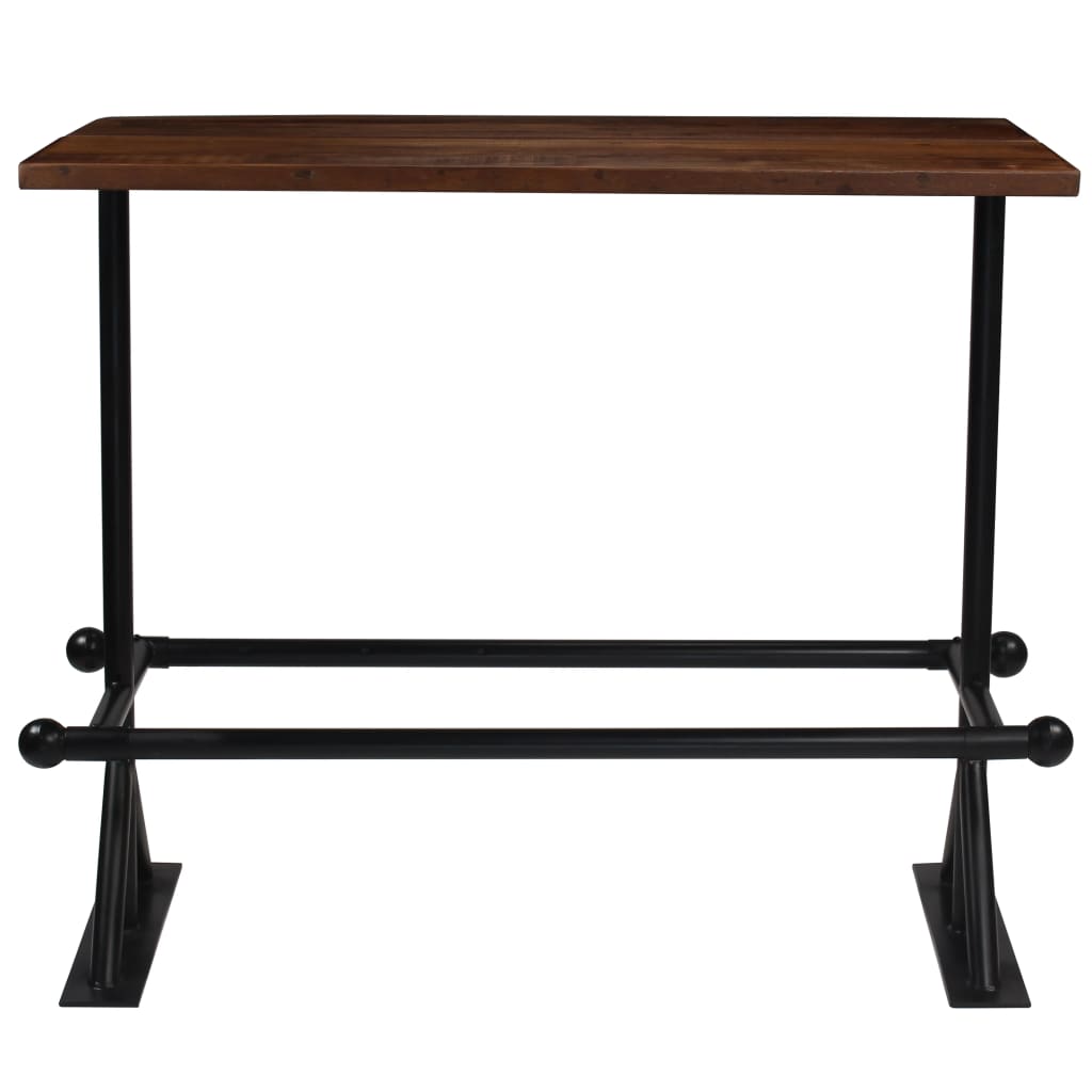 Bar Table Solid Reclaimed Wood Dark Brown