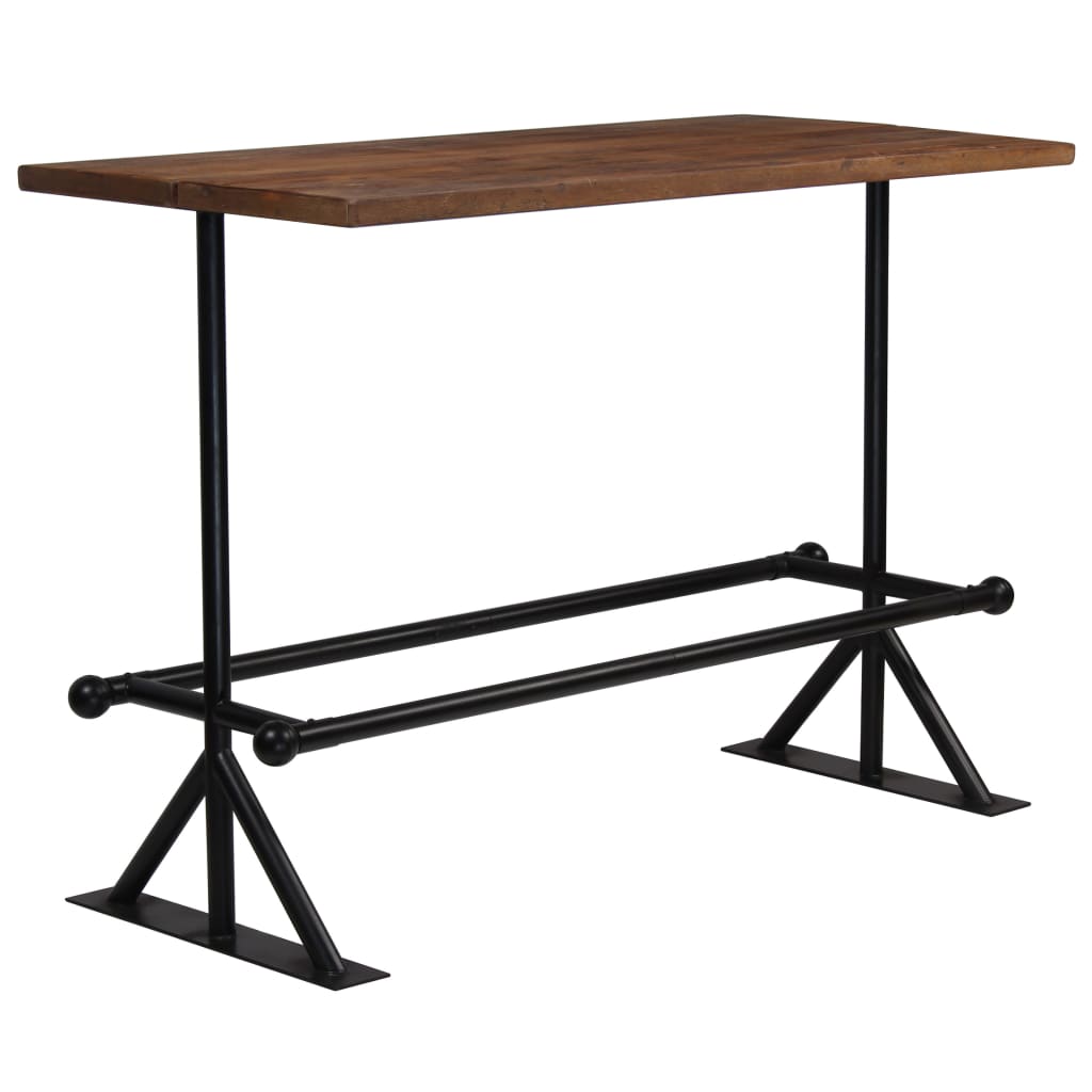 Bar Table Solid Reclaimed Wood Dark Brown