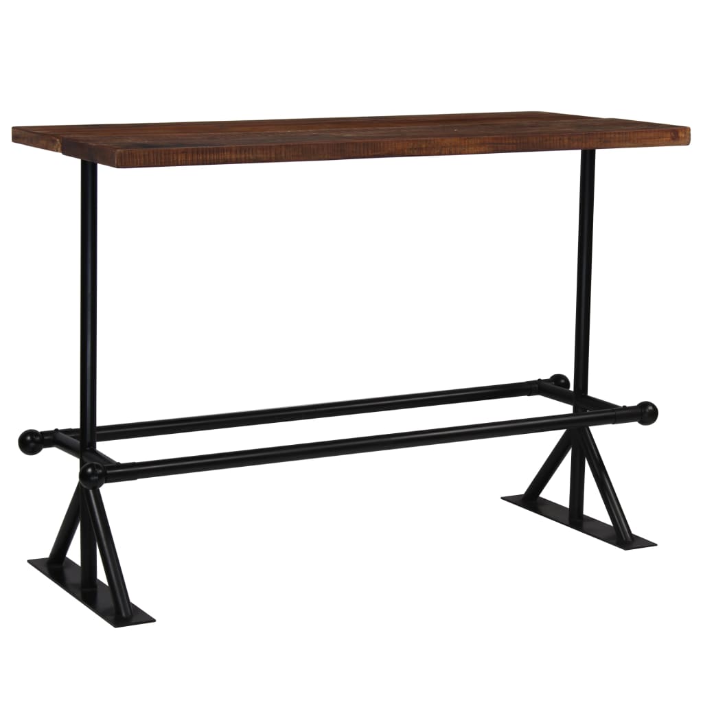 Bar Table Solid Reclaimed Wood Dark Brown