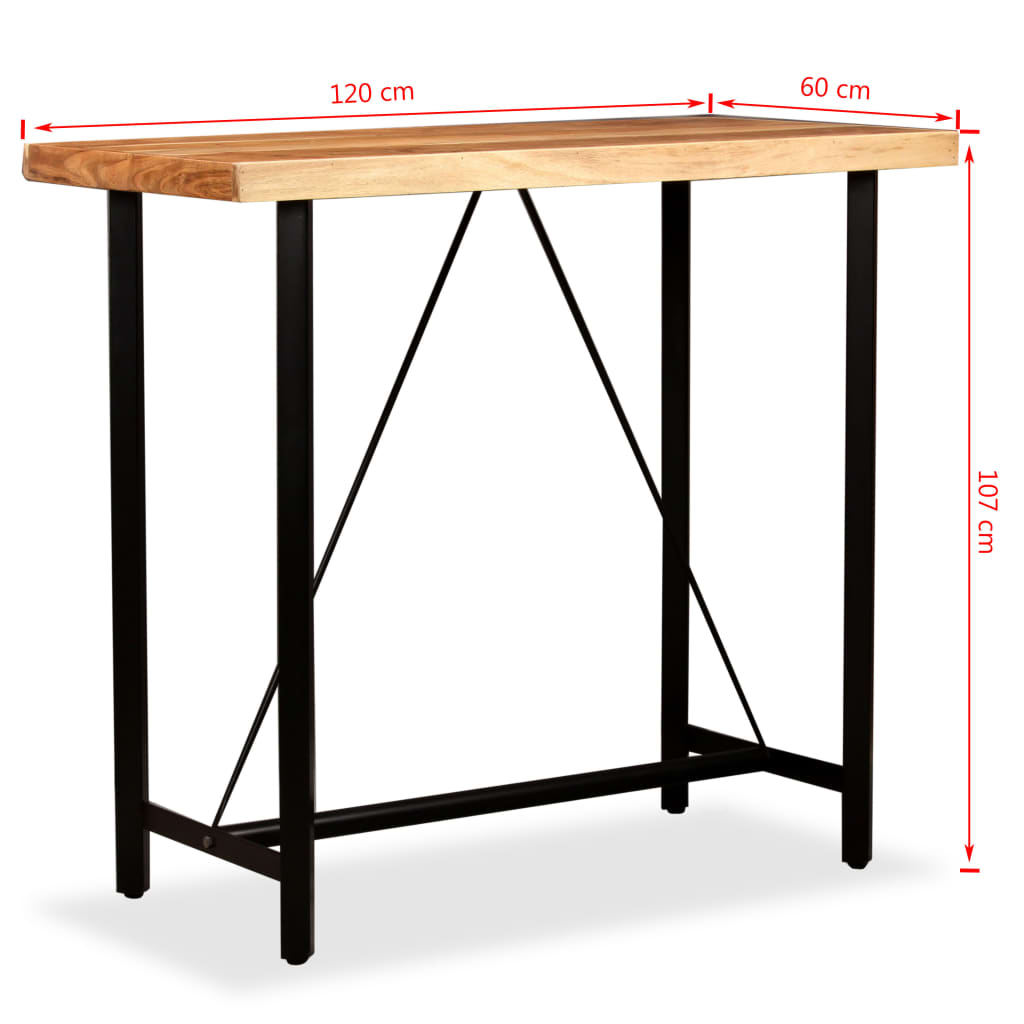 Bar Table Solid Acacia Wood