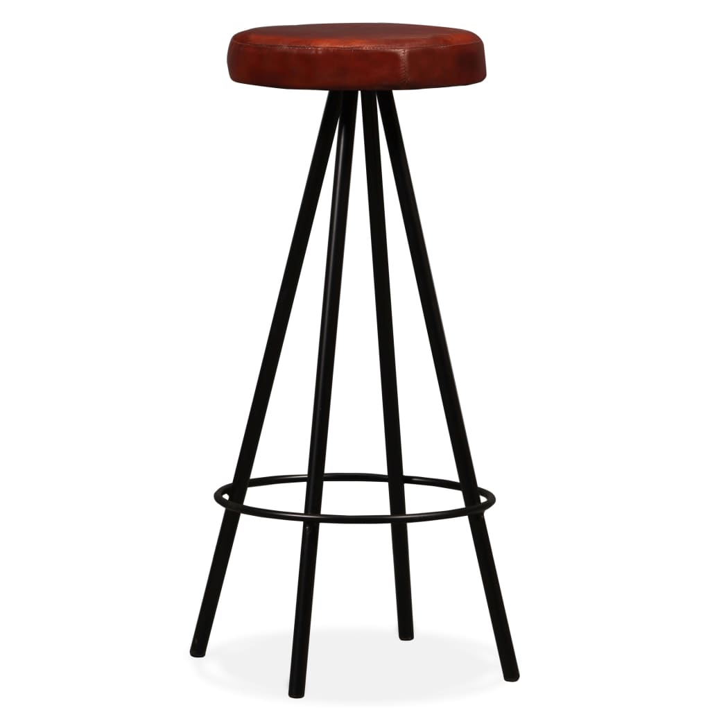 Bar Stools 2 Pcs Real Leather