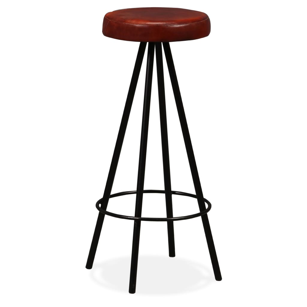 Bar Stools 2 Pcs Real Leather