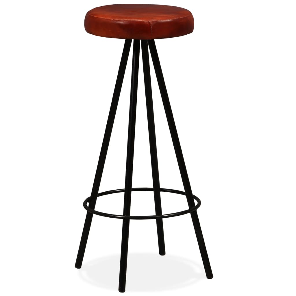 Bar Stools 2 Pcs Real Leather