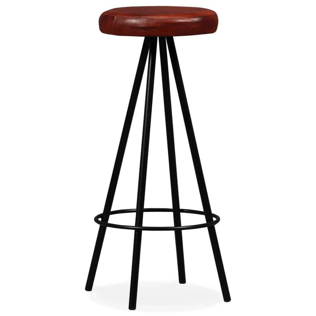 Bar Stools 2 Pcs Real Leather