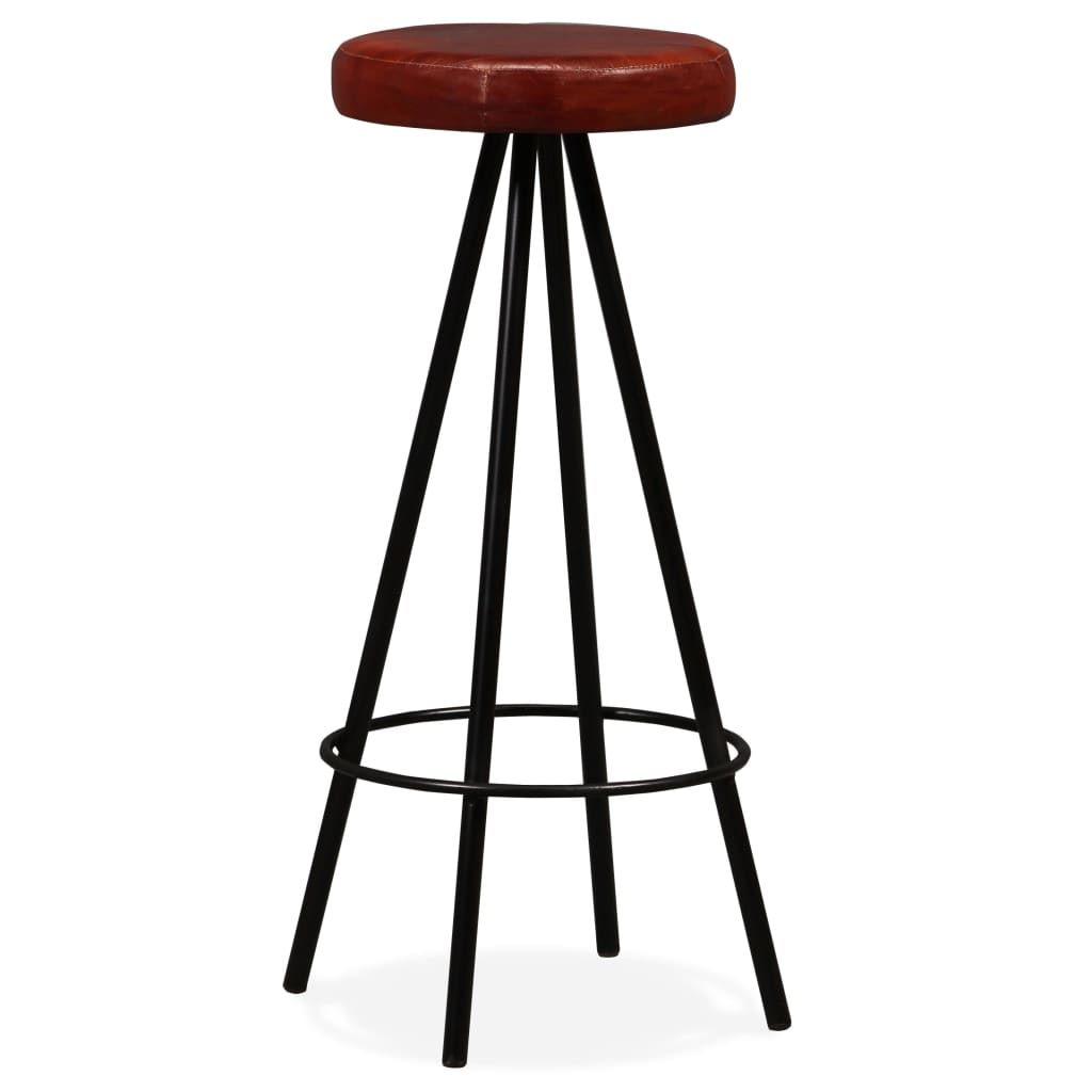 Bar Stools 2 Pcs Real Leather