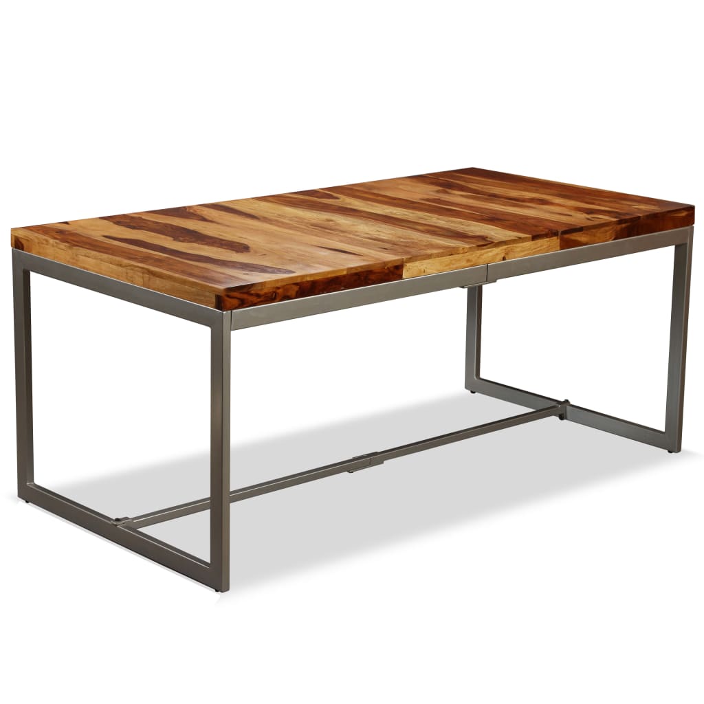 Dining Table Solid Sheesham Wood And Steel 70.9&quot;