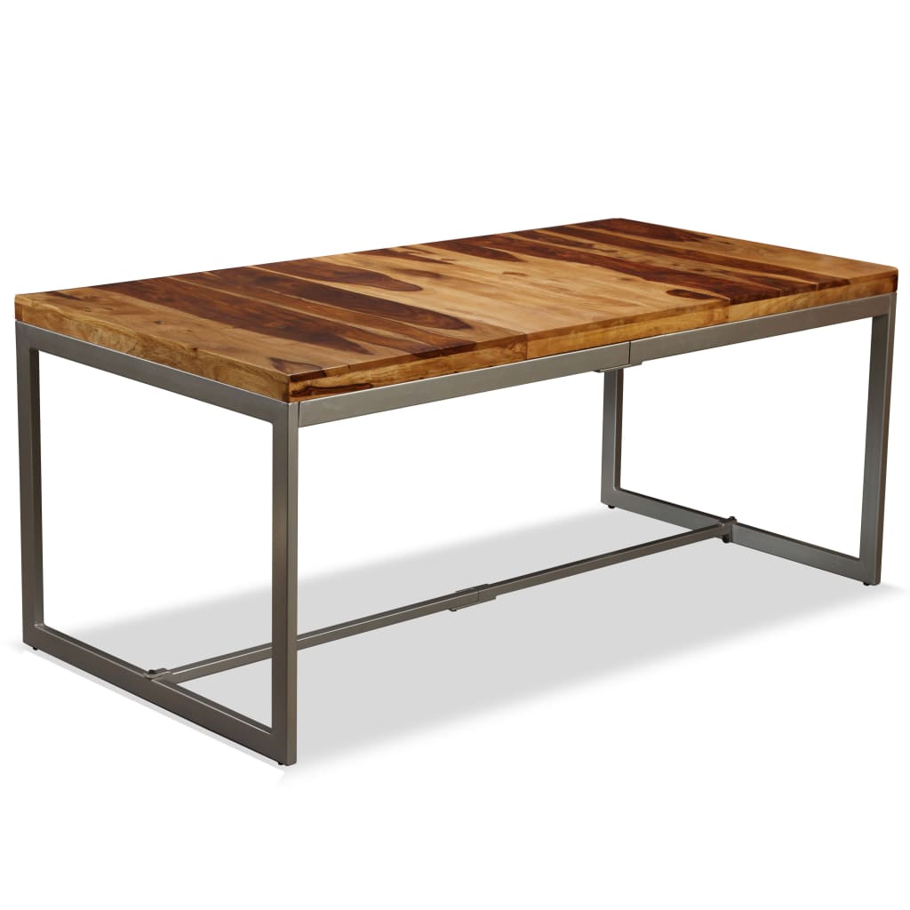 Dining Table Solid Sheesham Wood And Steel 70.9&quot;