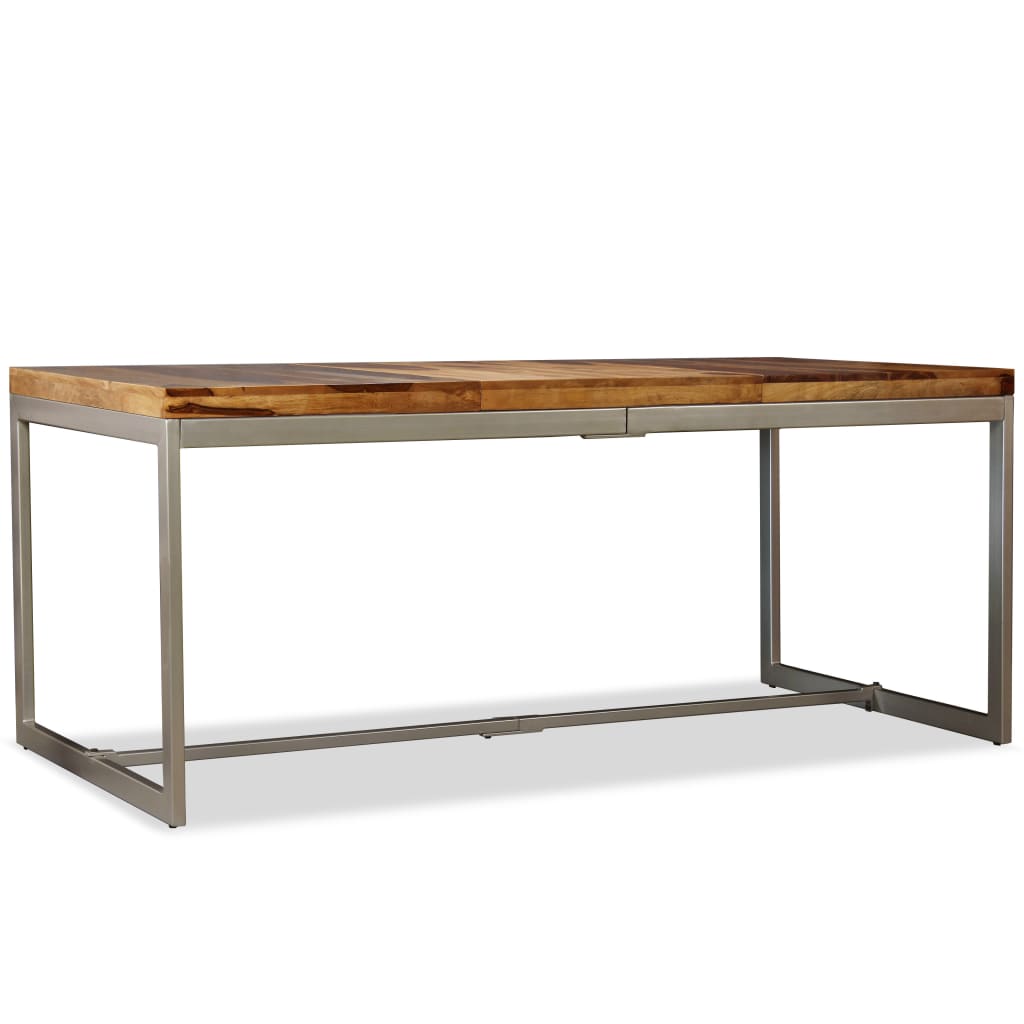 Dining Table Solid Sheesham Wood And Steel 70.9&quot;