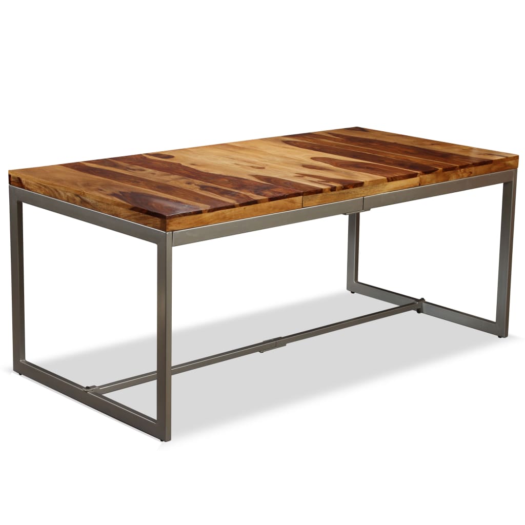 Dining Table Solid Sheesham Wood And Steel 70.9&quot;