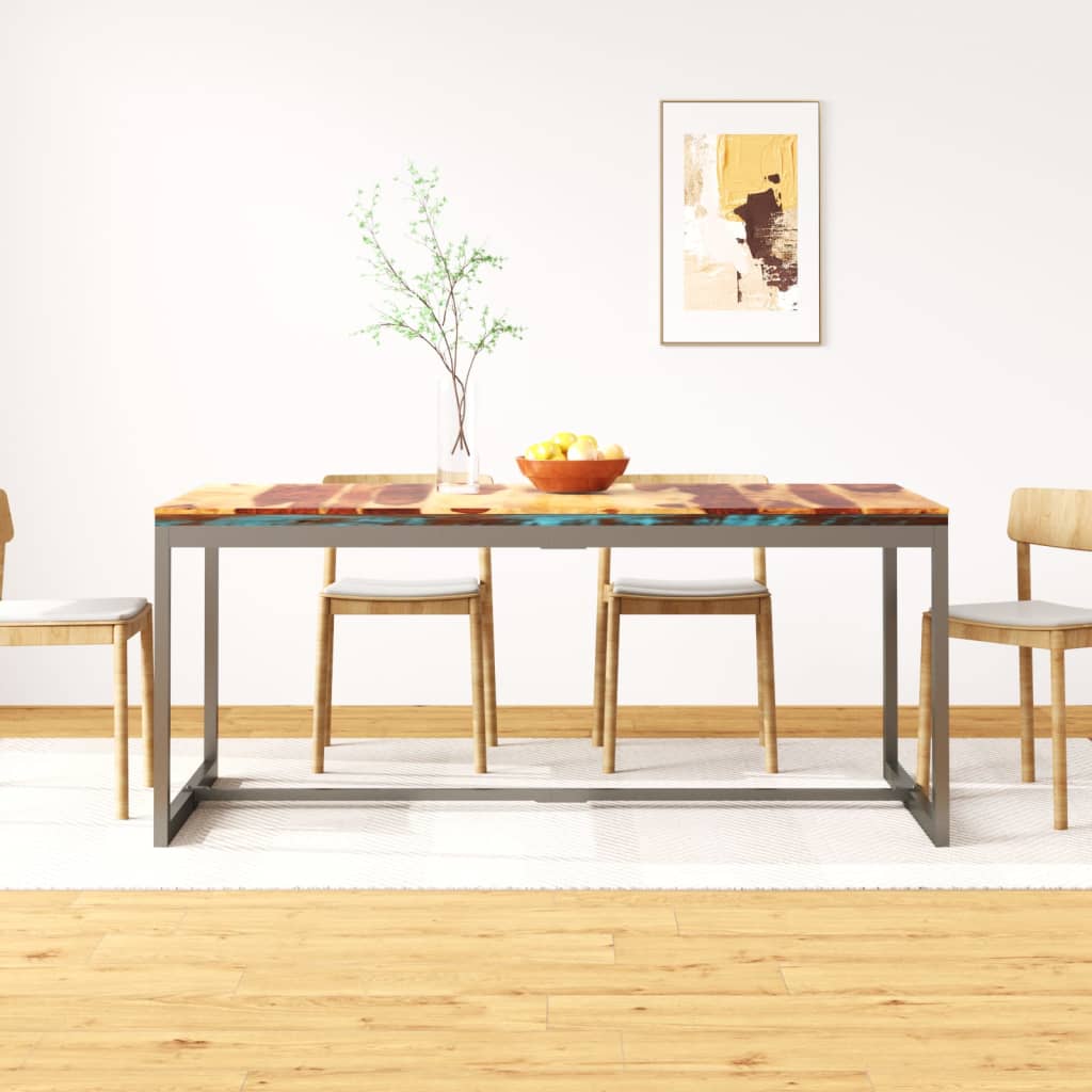 Dining Table Solid Sheesham Wood And Steel 70.9&quot;