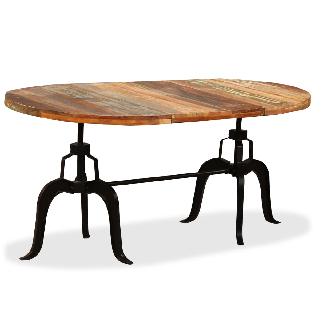 Dining Table Solid Reclaimed Wood And Steel 70.9&quot;