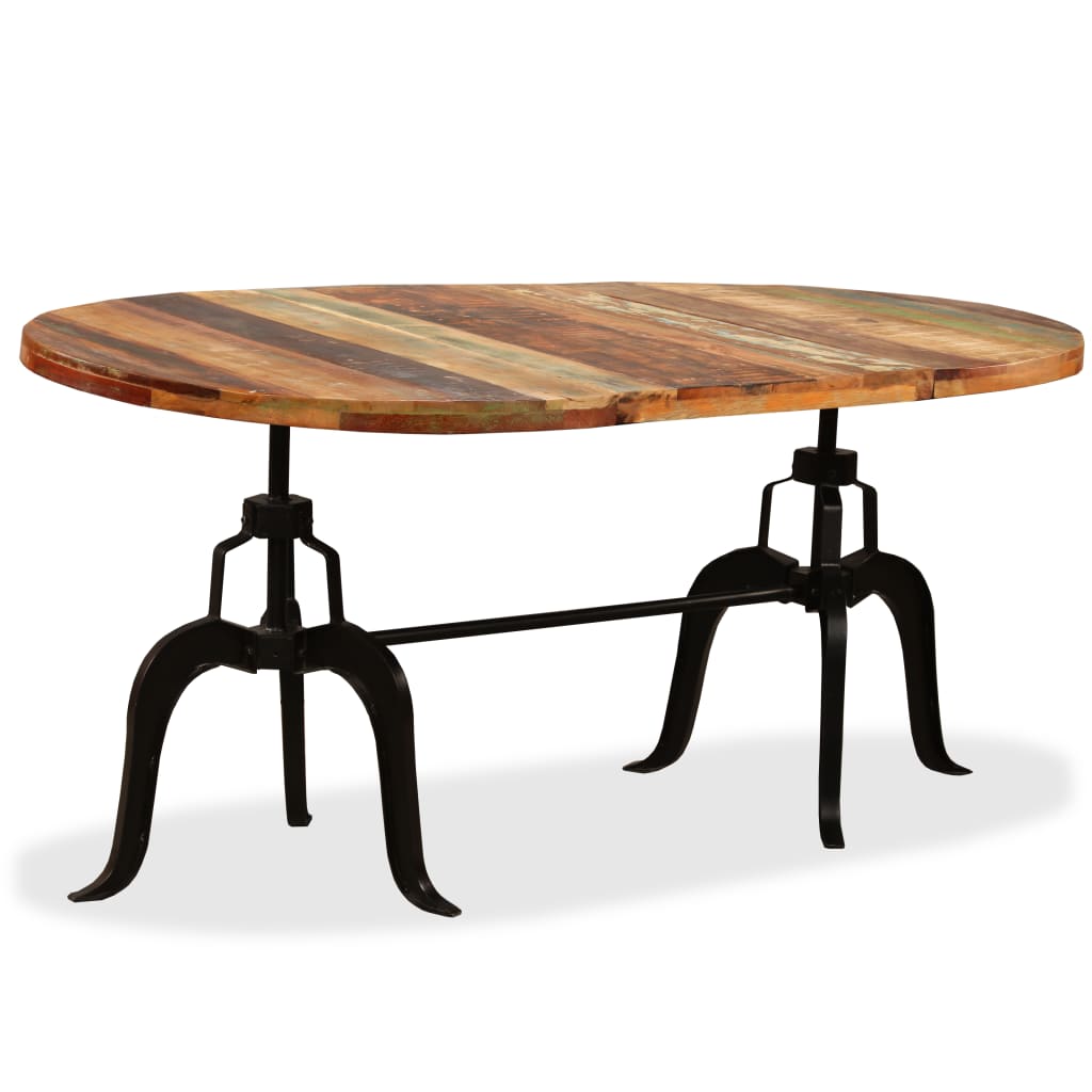 Dining Table Solid Reclaimed Wood And Steel 70.9&quot;