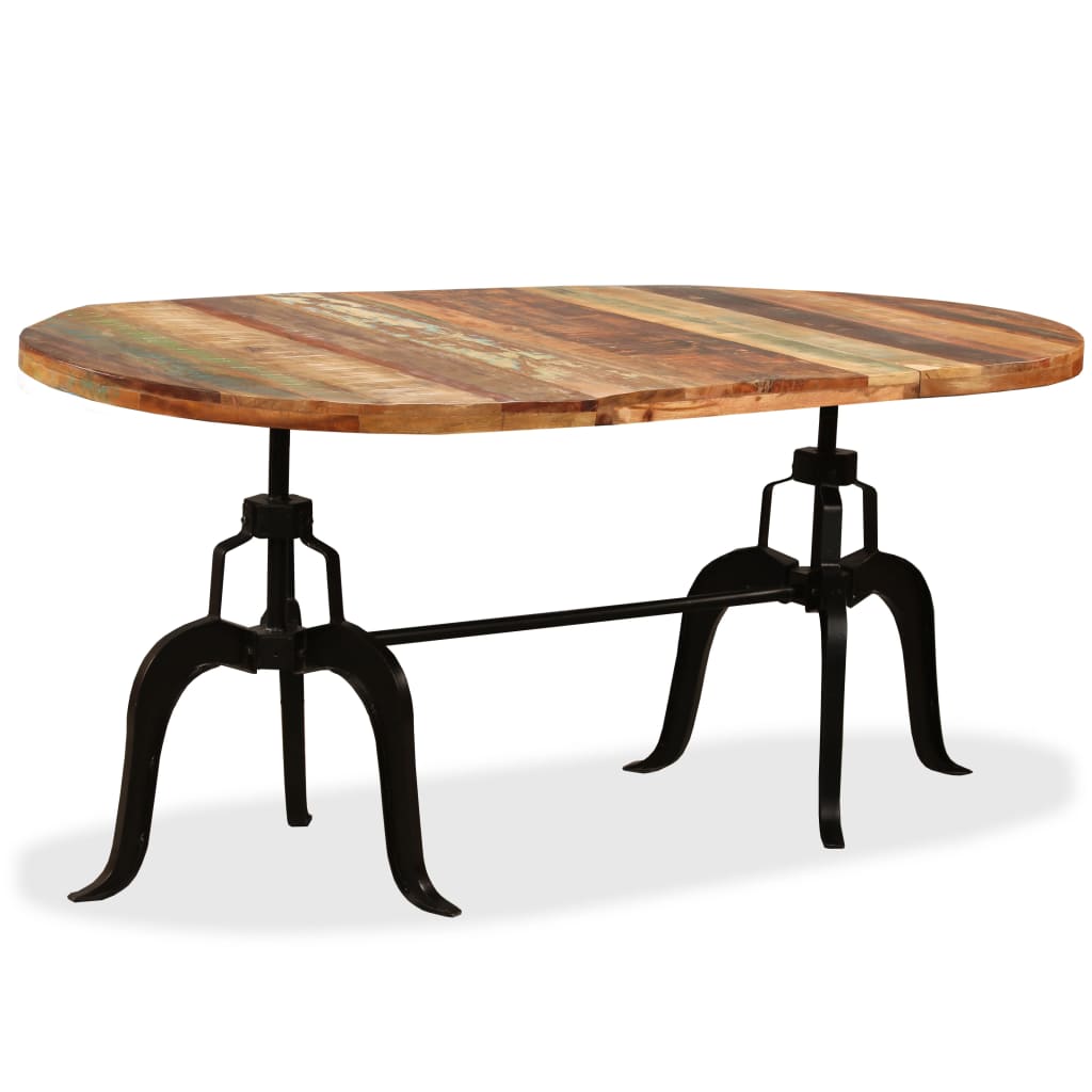 Dining Table Solid Reclaimed Wood And Steel 70.9&quot;