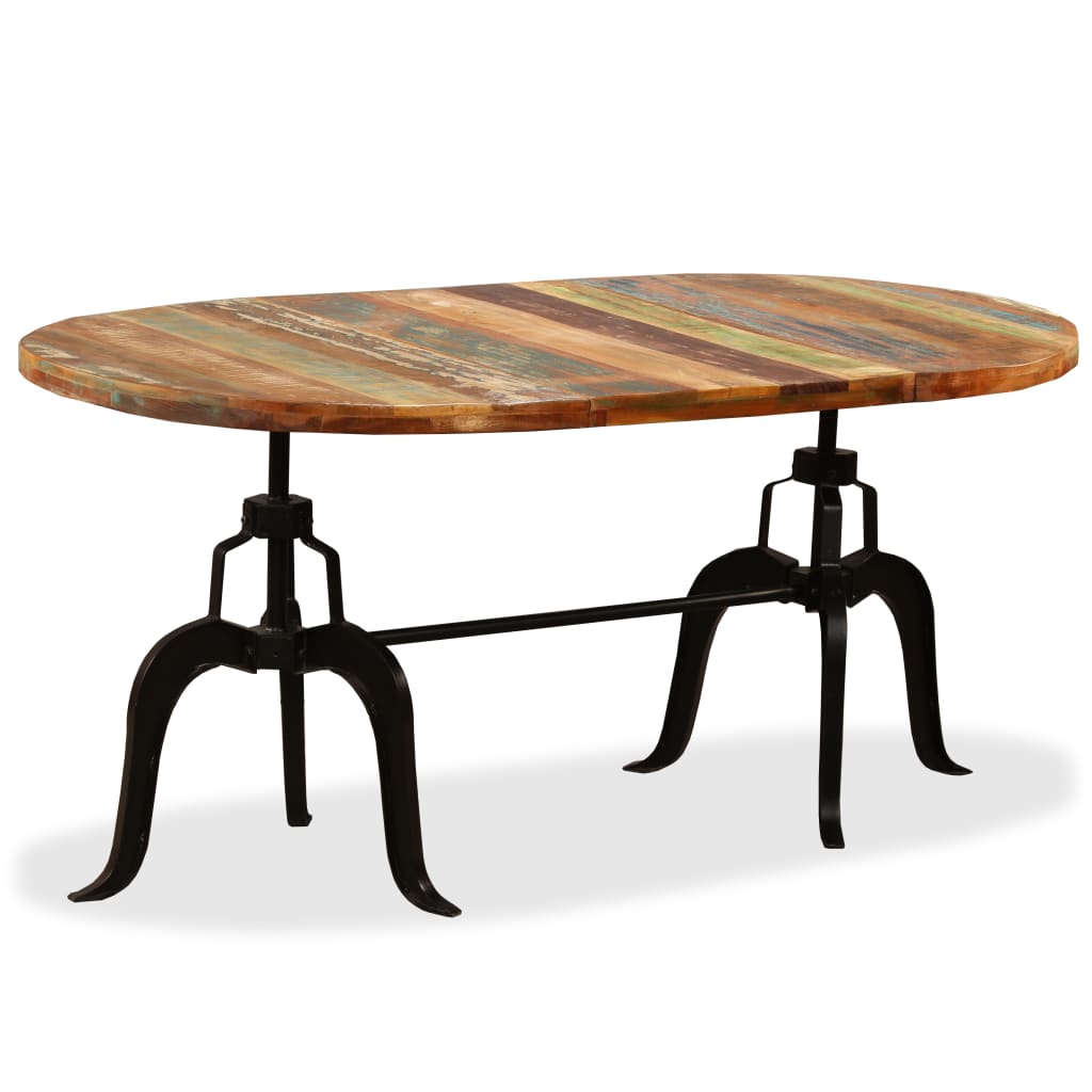 Dining Table Solid Reclaimed Wood And Steel 70.9&quot;