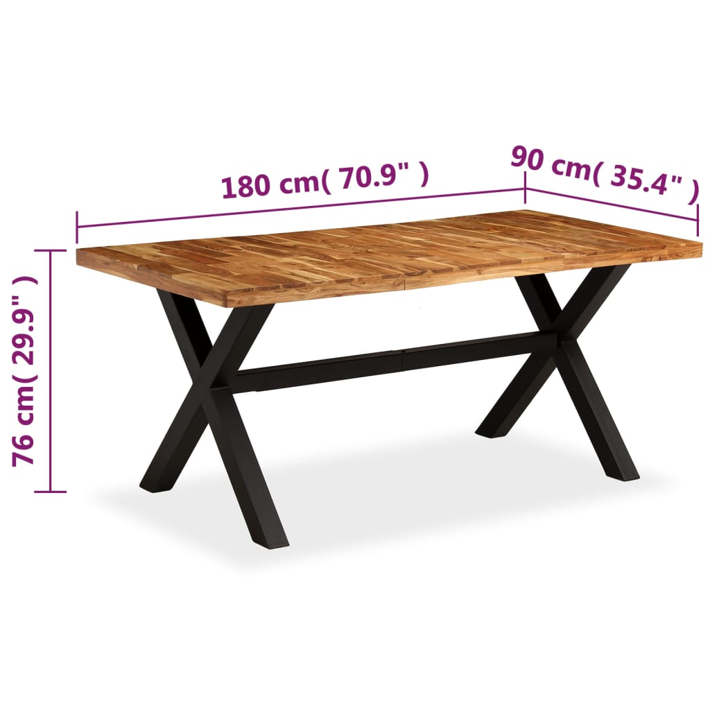 Dining Table Solid Acacia And Mango Wood 70.9&quot;X35.4&quot;X29.9&quot;