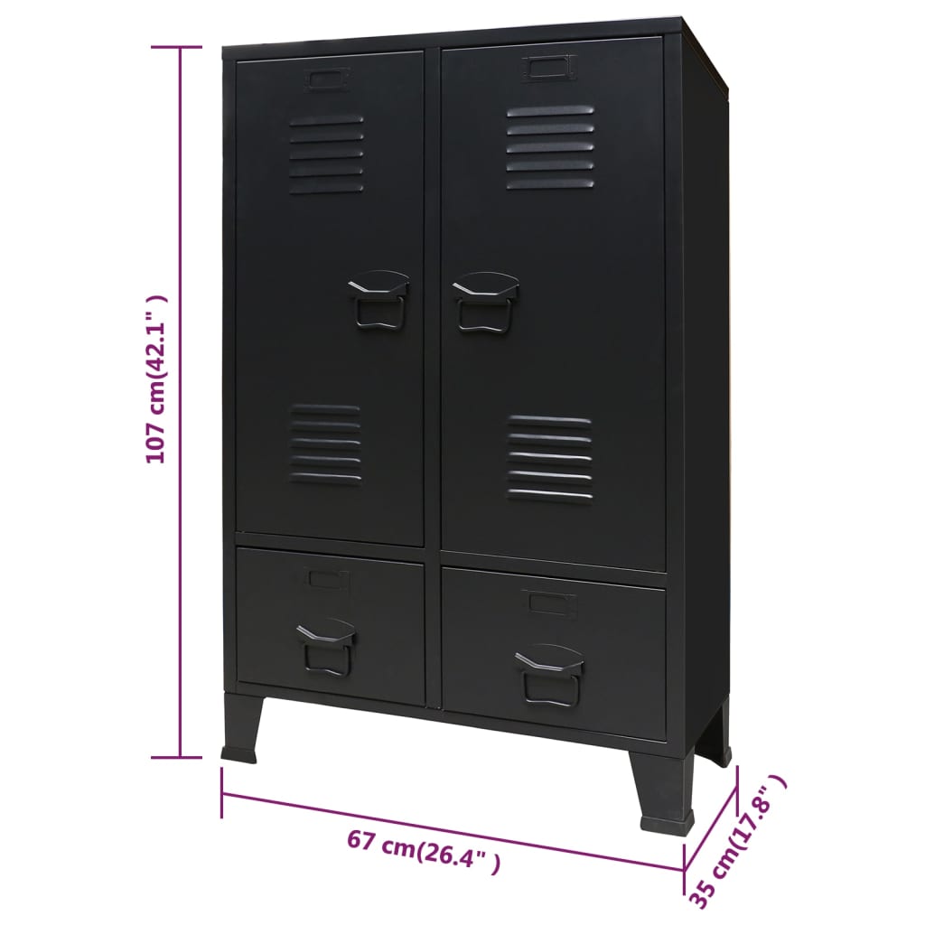 Wardrobe Metal Industrial Style 26.4&quot;X13.8&quot;X42.1&quot;