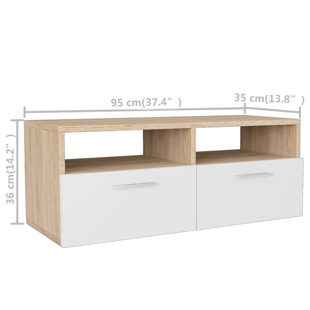 Tv Stands 2 Pcs Engineered Wood 37.4&quot;X13.8&quot;X14.2&quot;