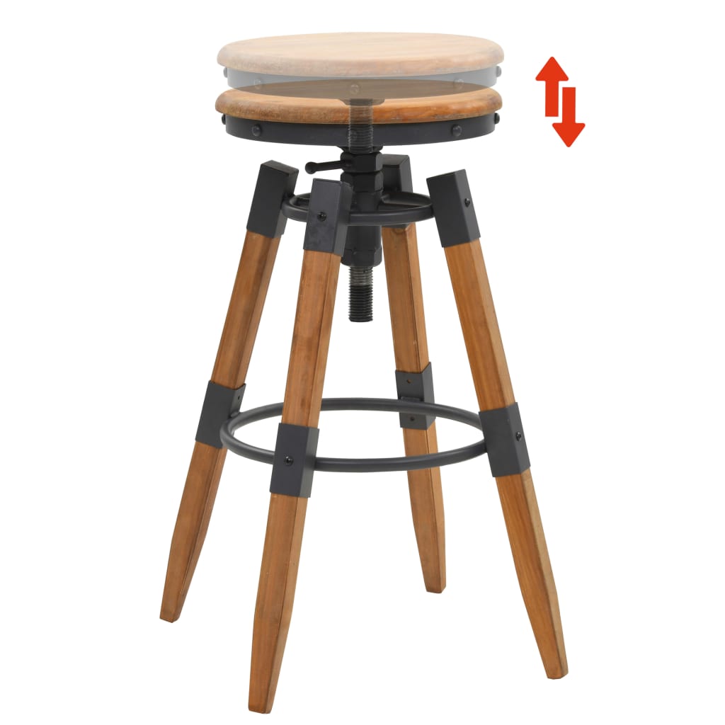 Bar Stools 2 Pcs Solid Fir Wood