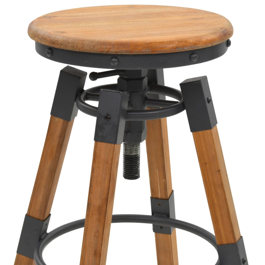 Bar Stools 2 Pcs Solid Fir Wood