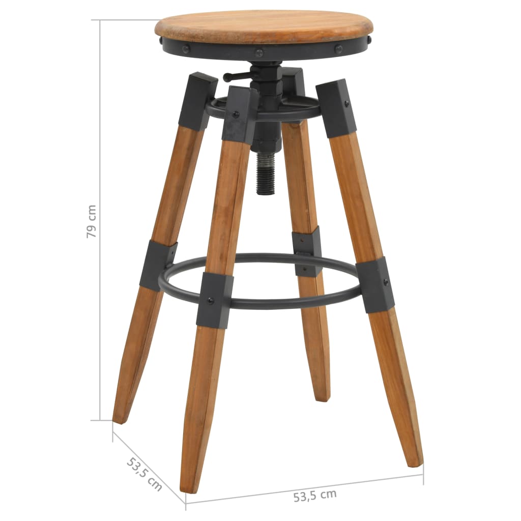 Bar Stools 2 Pcs Solid Fir Wood