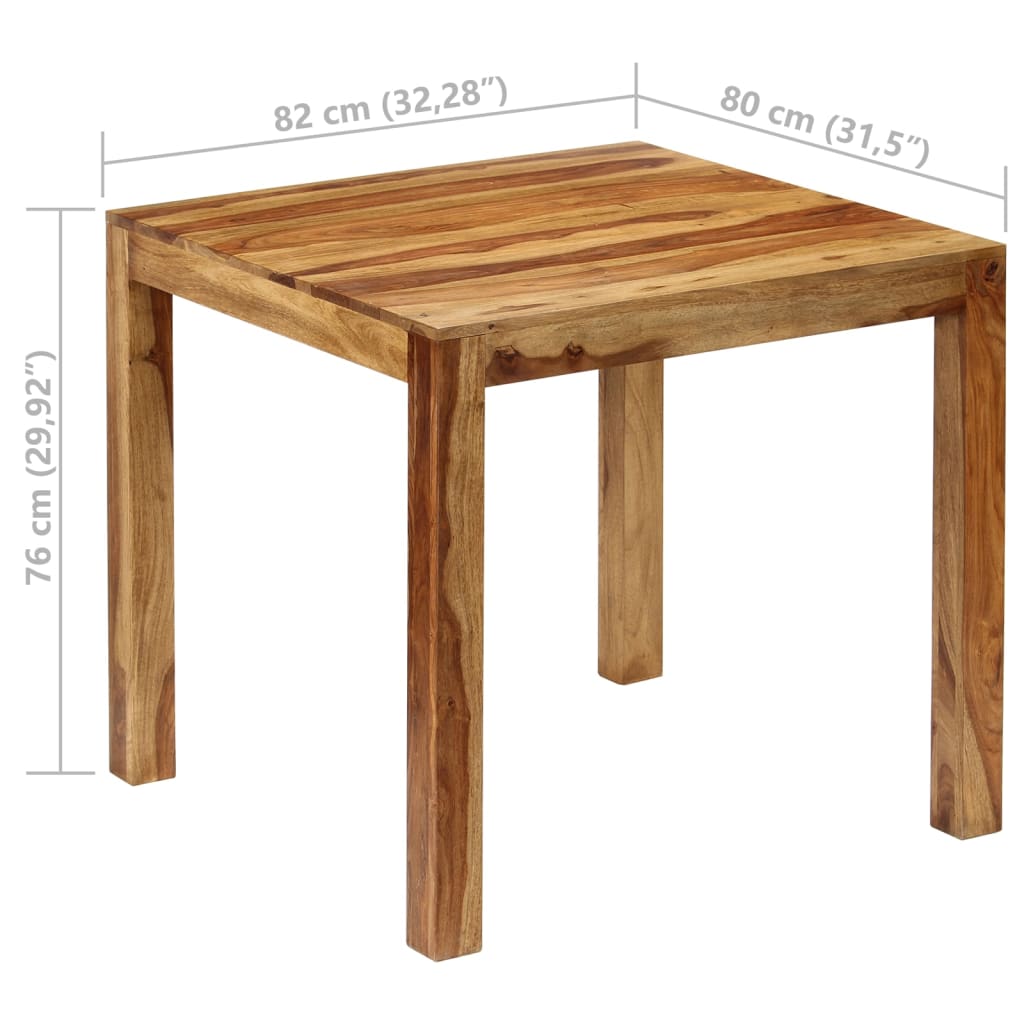 Dining Table Solid Sheesham Wood 32.3&quot;X31.5&quot;X29.9&quot;