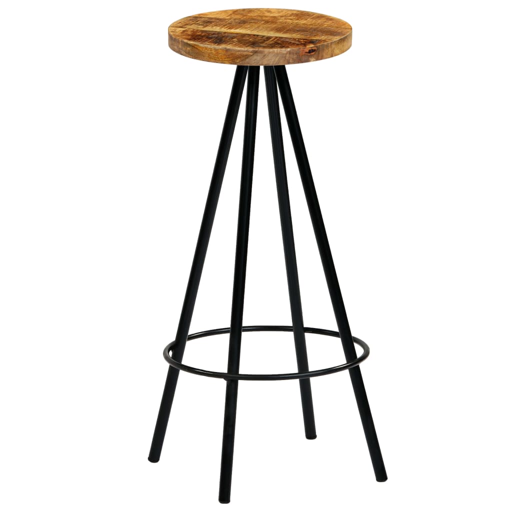 Bar Stools 2 Pcs Solid Mango Wood