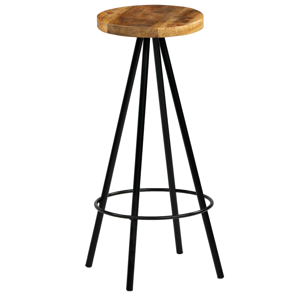 Bar Stools 2 Pcs Solid Mango Wood